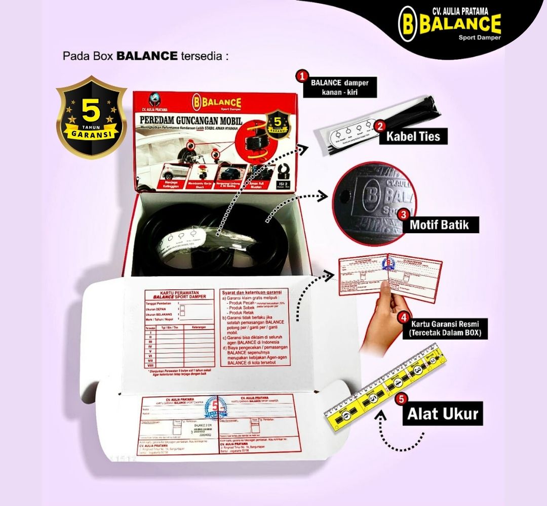 BALANCE Peredam Guncangan Mobil Garansi 5 Tahun
