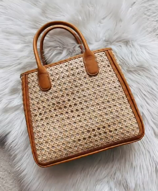 Tas Rotan mix leather