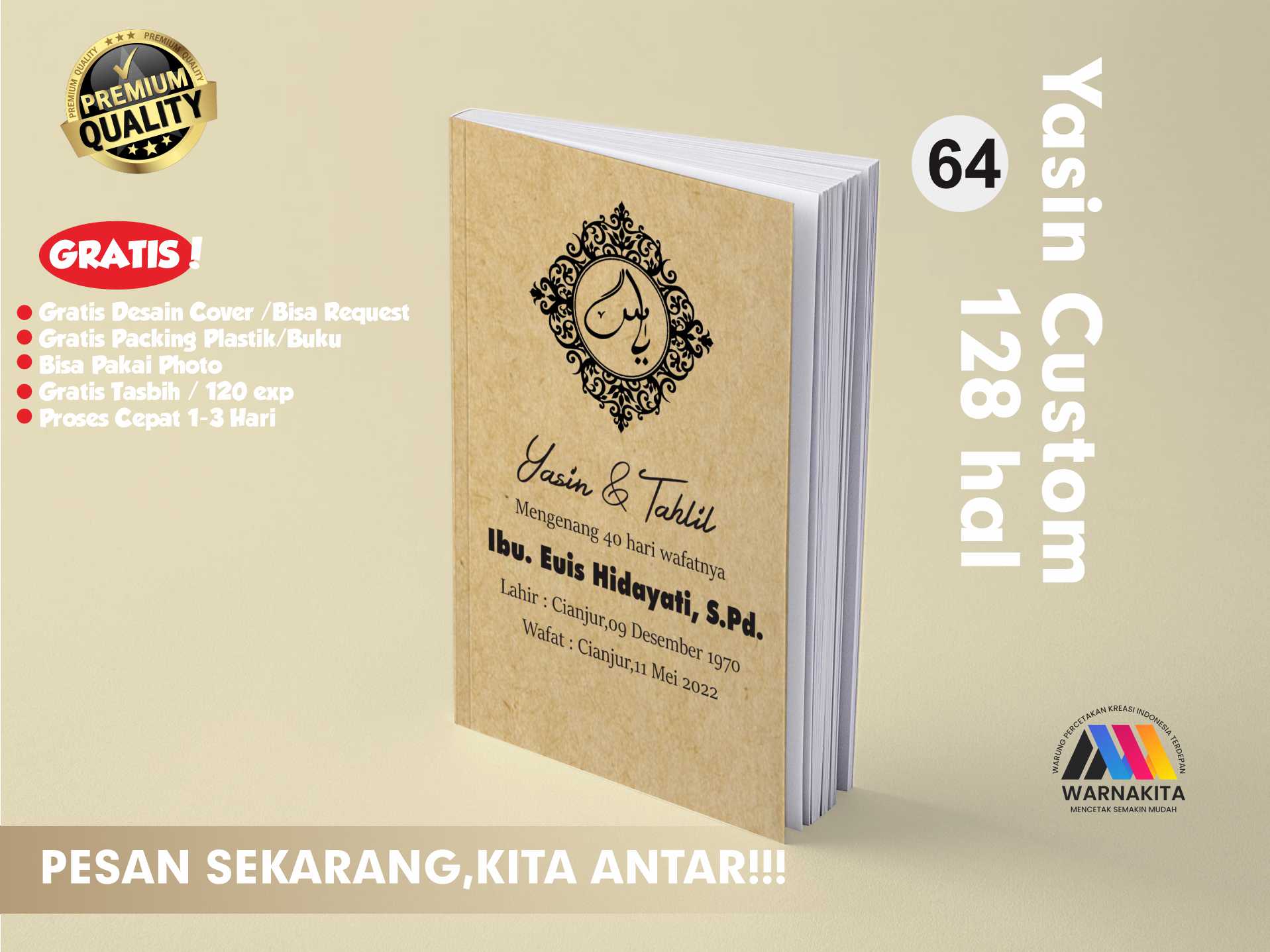 Buku Yasin Tahlilan Custom 