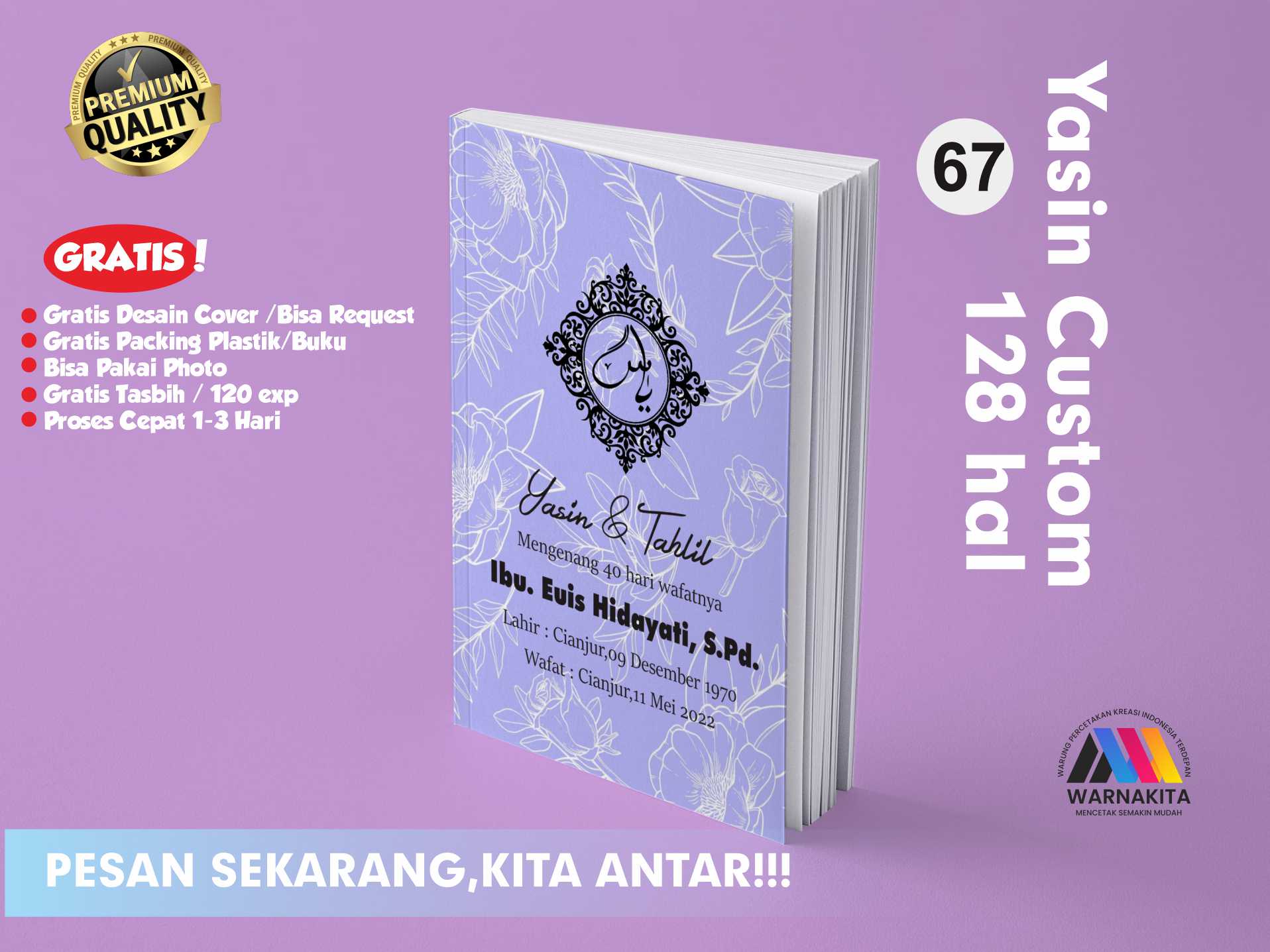 Buku Yasin Tahlilan Custom 