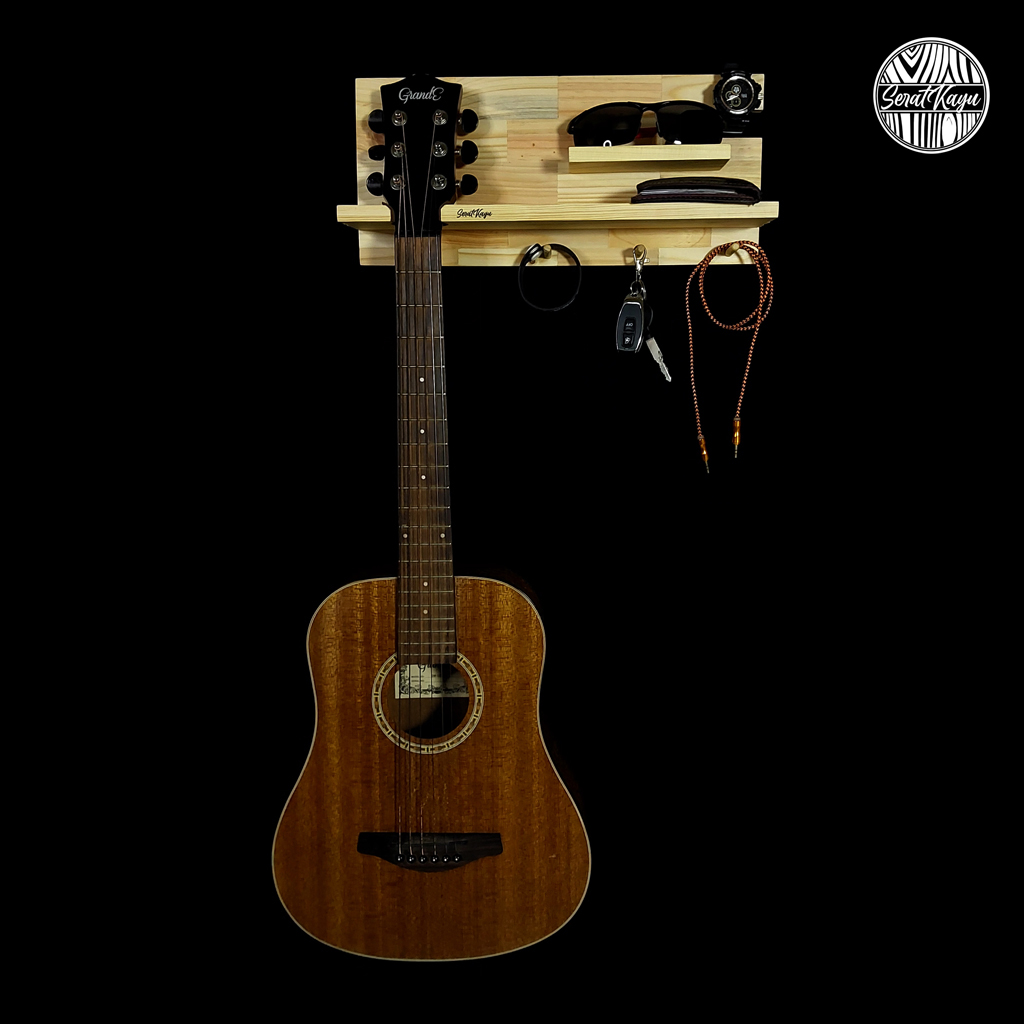 original seratkayu rak dinding stand gitar dinding serbaguna minimalis stand guitar modern unik multipungsi kualitas baik dan rapih