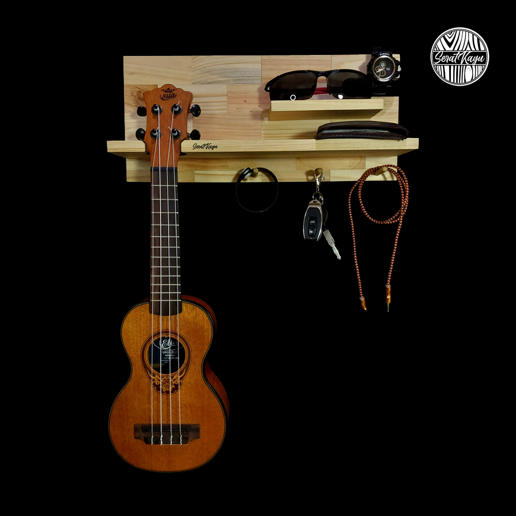 original seratkayu rak dinding stand gitar dinding serbaguna minimalis stand guitar modern unik multipungsi kualitas baik dan rapih