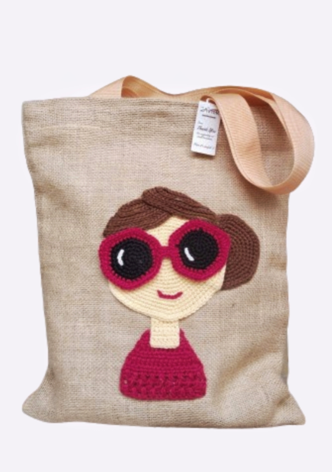 Totebag Goni Mix Rajut Karakter Wajah Flat