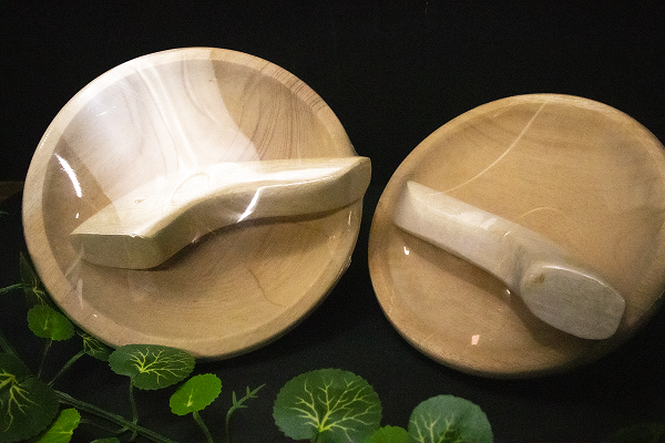 Cobek dan Ulekan kayu Diameter 18cm