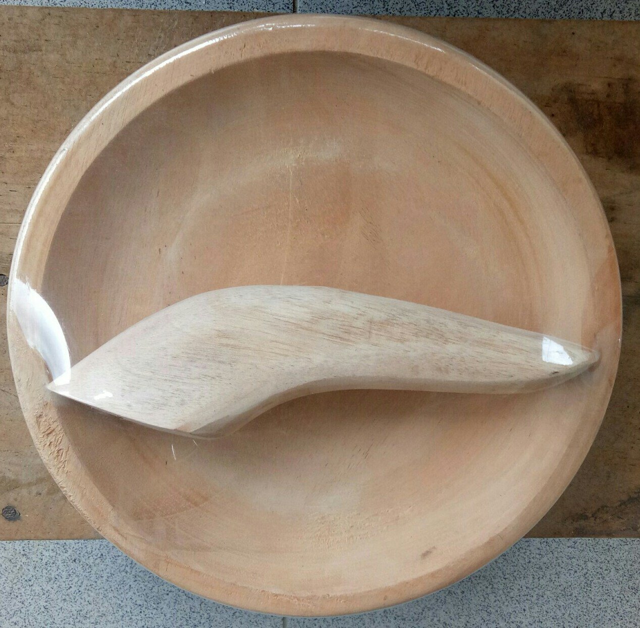Cobek dan Ulekan kayu Diameter 18cm