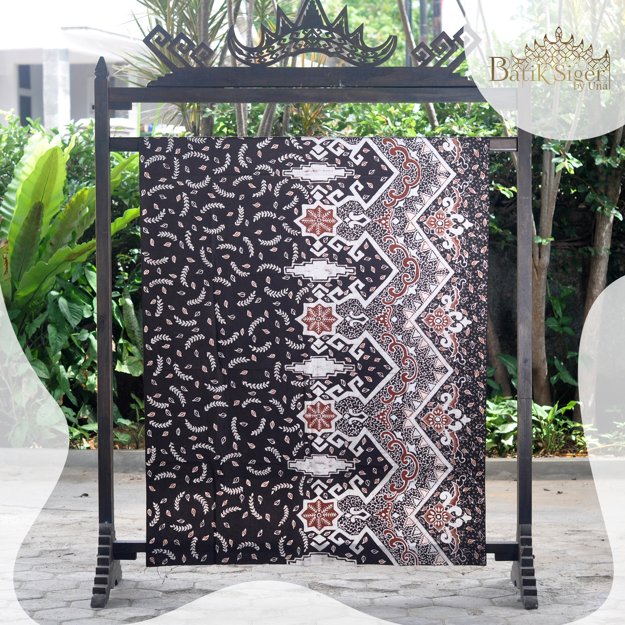 Batik Tulis motif Lampung bahan Katun 240 x 110 cm warna alami Mahoni