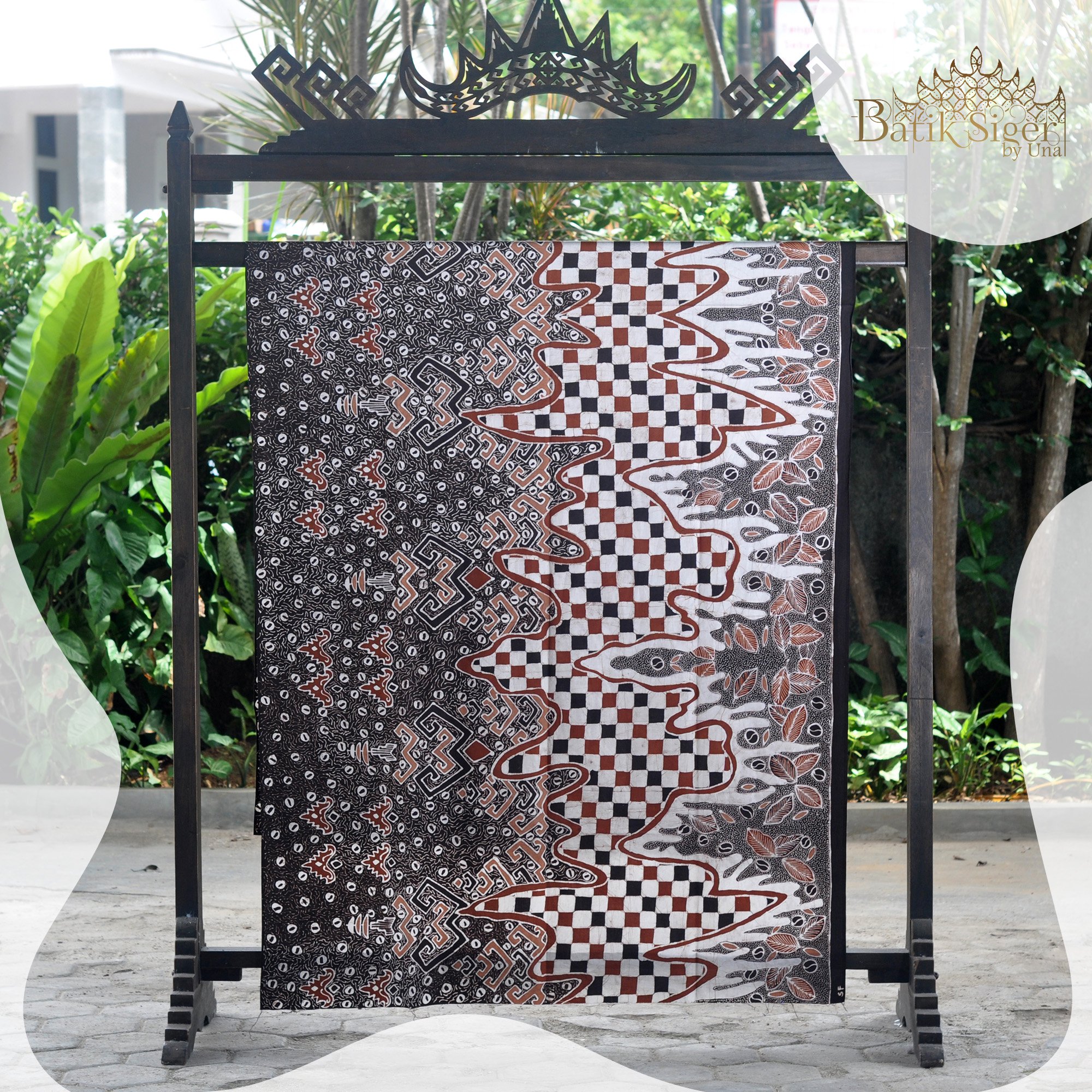 Batik Tulis motif Lampung bahan Katun 240 x 110 cm warna Alami Mahoni