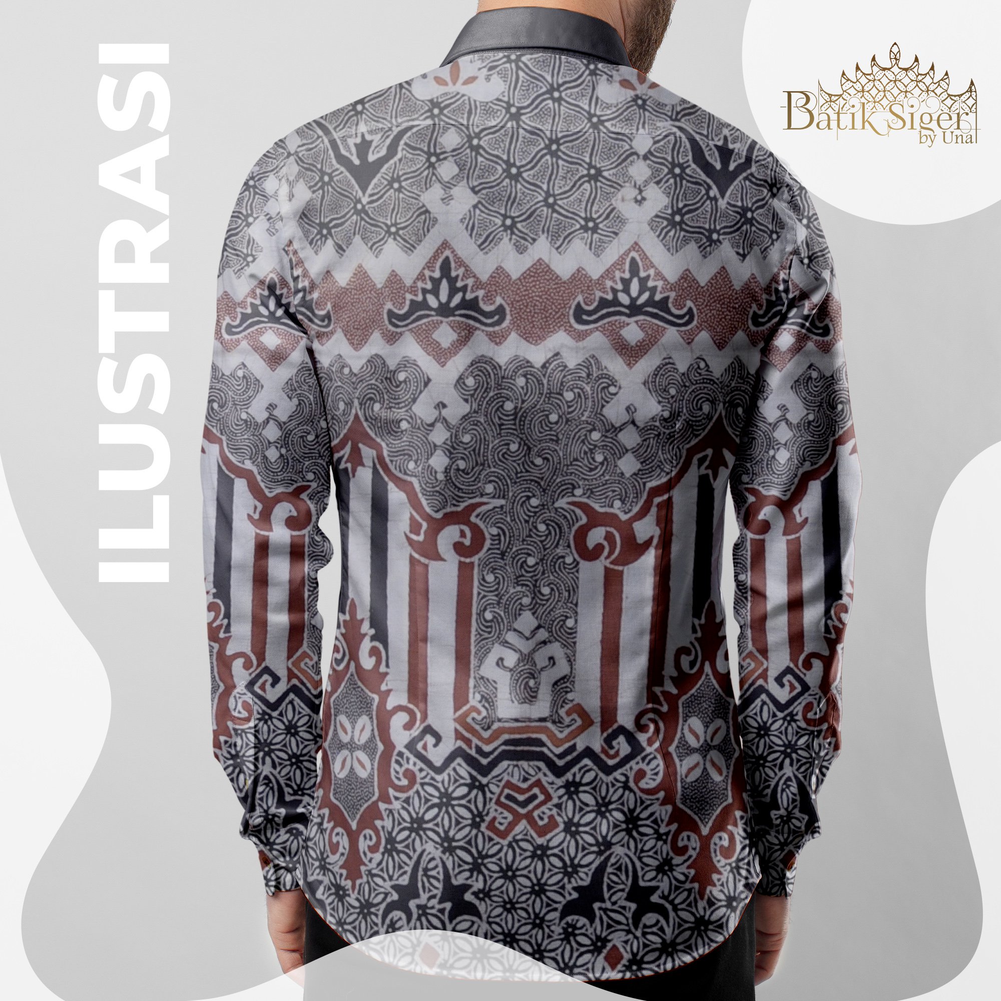 Batik Tulis motif Lampung bahan Katun 240 x 110 cm warna alami Mahoni