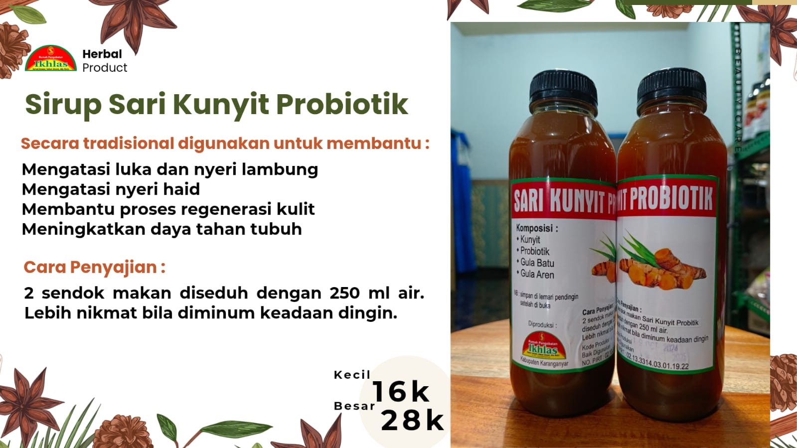 Sari Kunyit Prebiotik 