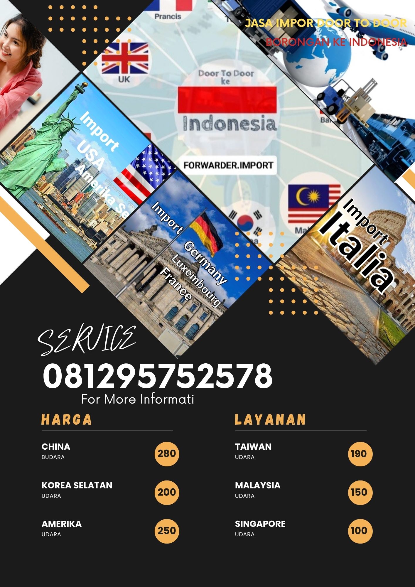 JASA FORWADER IMPOR SPANYOL DOOR TO DOOR BRONGAN TERPERCAYA