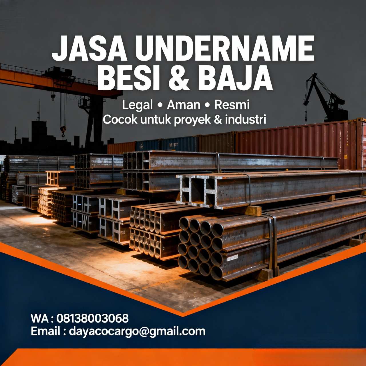 Undername Besi Baja Legal untuk Proyek Industri 081380003068 Logistik Resmi