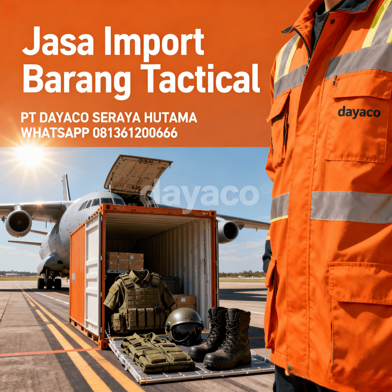 Jasa Import Barang Tactical Resmi Dan Aman Outdoor Security dan Industri Hubungi 081361200666
