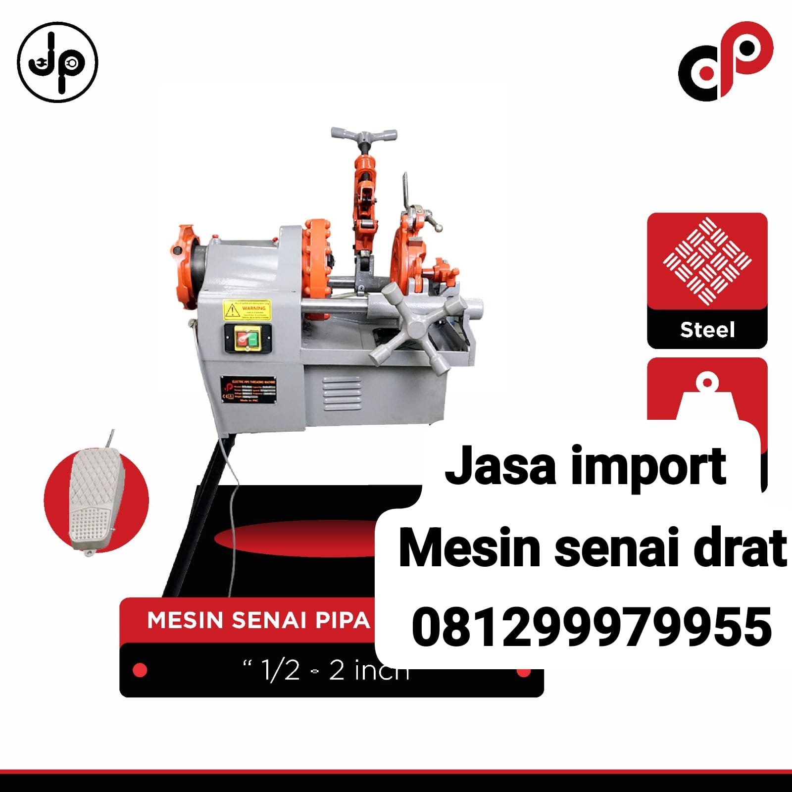 JASA IMPORT MESIN PEMBUAT DRAT PIPA 081299979955