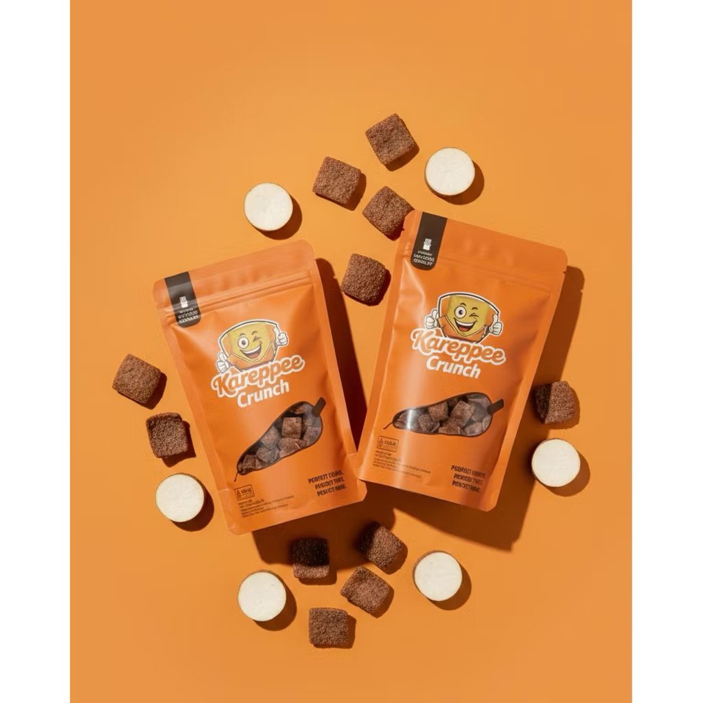 Kerupuk Singkong Cokelat Kareppee Crunch 70gr Keripik Singkong Coklat Bold Kriuk
