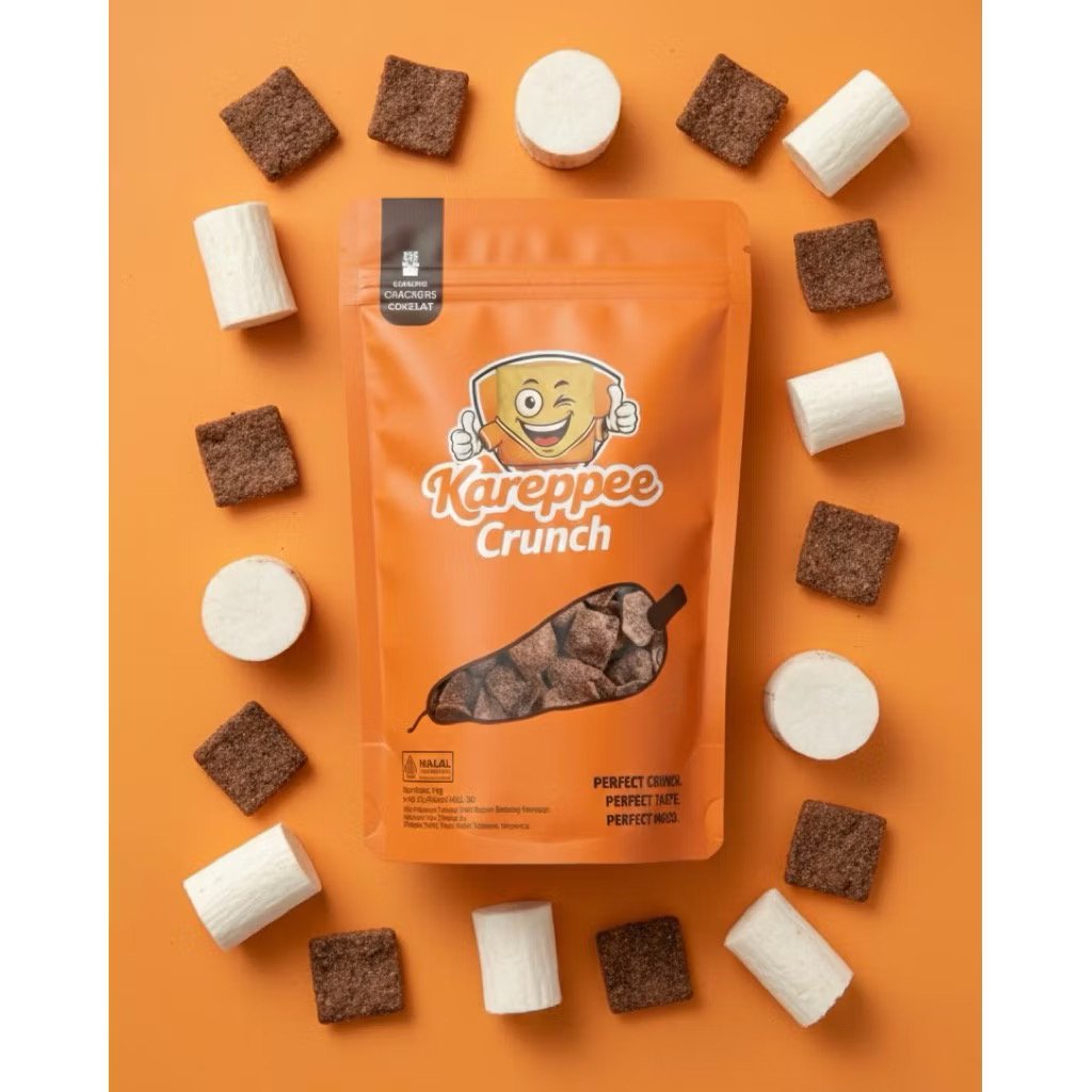 Kerupuk Singkong Cokelat Kareppee Crunch 70gr Keripik Singkong Coklat Bold Kriuk