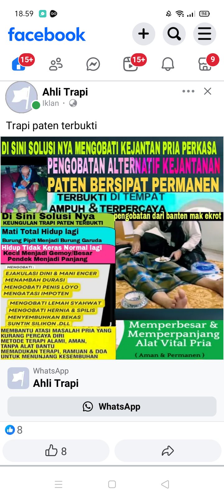 PENGOBATAN ALAT VITAL LOMBOK APIH RUSMAN WA:081324339191
