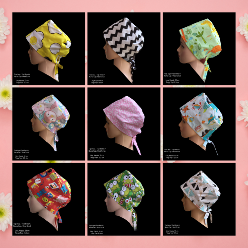 Topi Jaga/Topi Bedah/ Head Scrub Cap Motif
