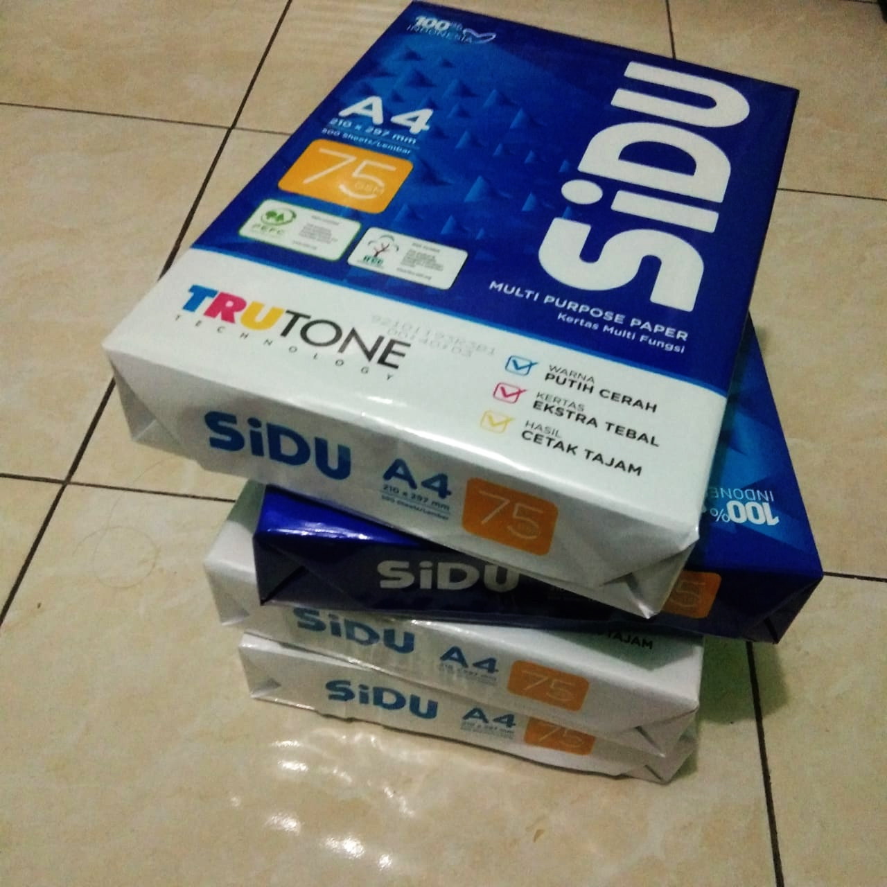 Kertas HVS 75 gram Merk SIDU