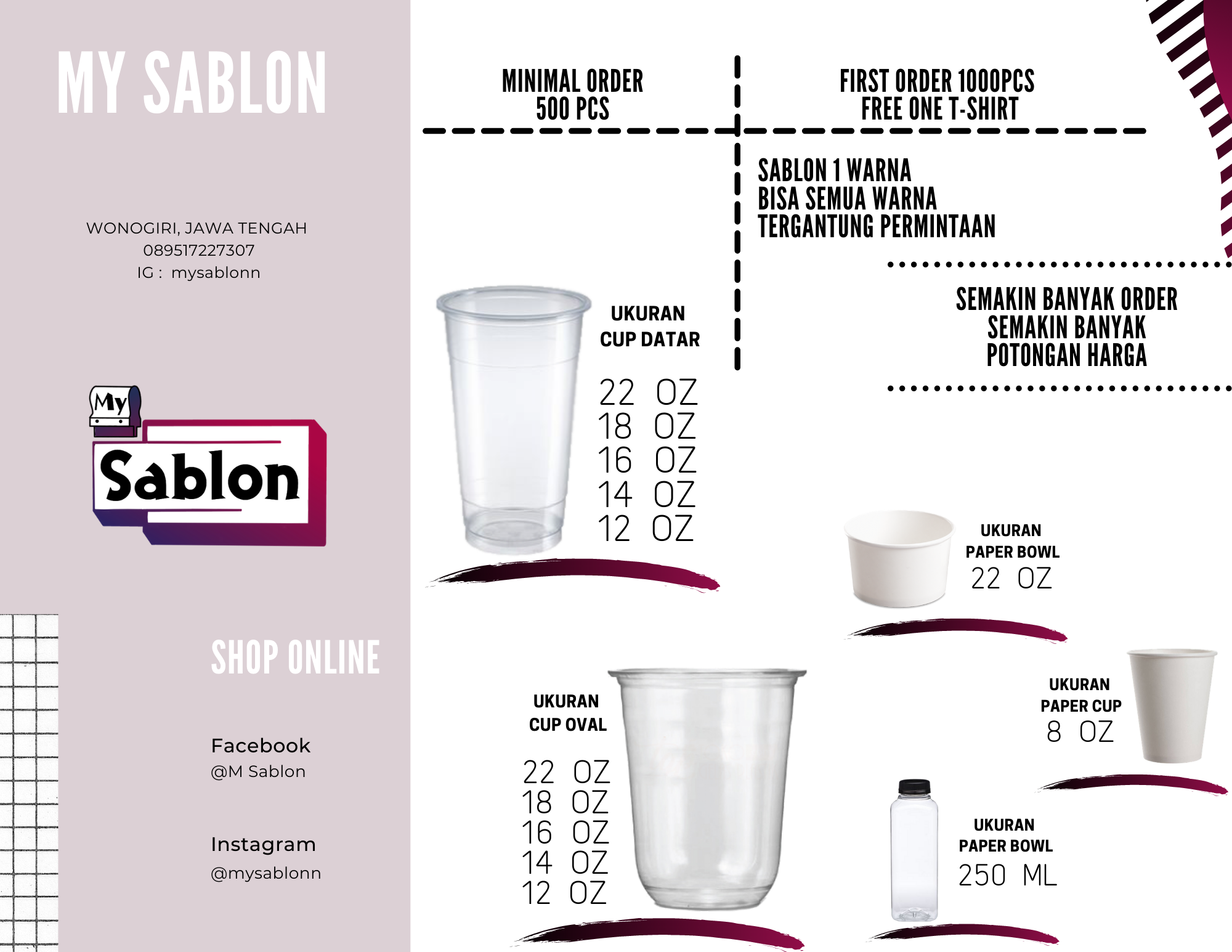 Sablon cup dan sablon kaos