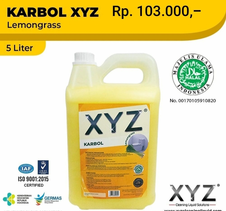 Cairan Pembersih &amp; Hygiene Chemical XYZ