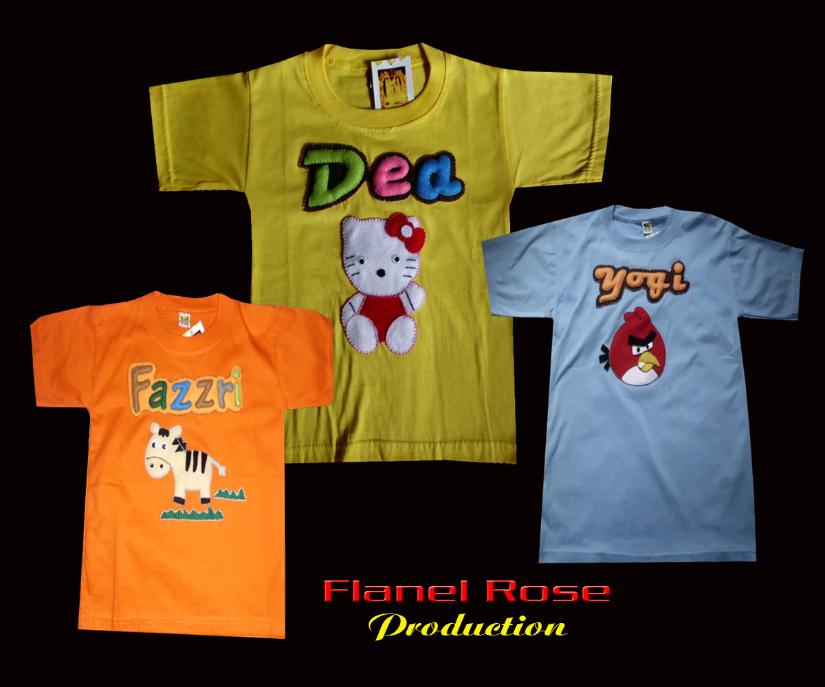 Kaos karakter flanel anak