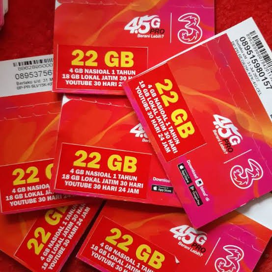 Kartu tri 22gb