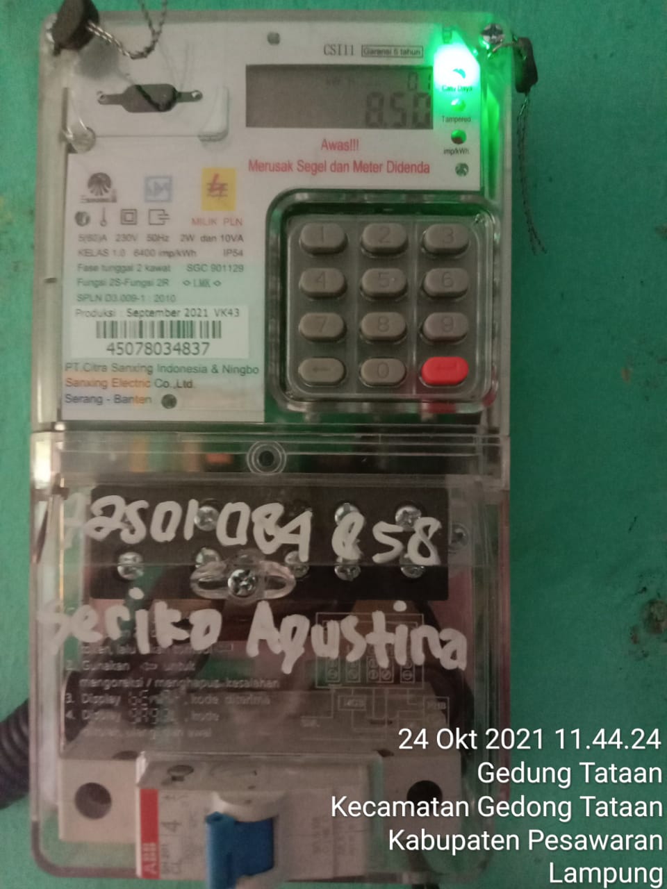 Pemasangan kwh listrik baru