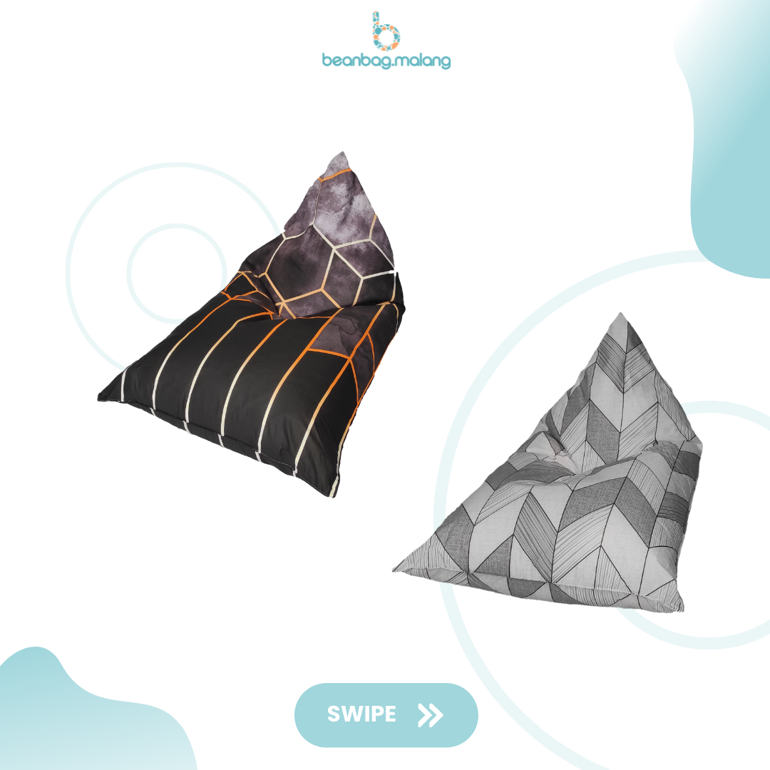 Sofa Beanbag Triangle Motif - beanbag malang