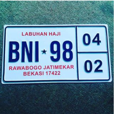 Plat nomor rumah cetak timbul
