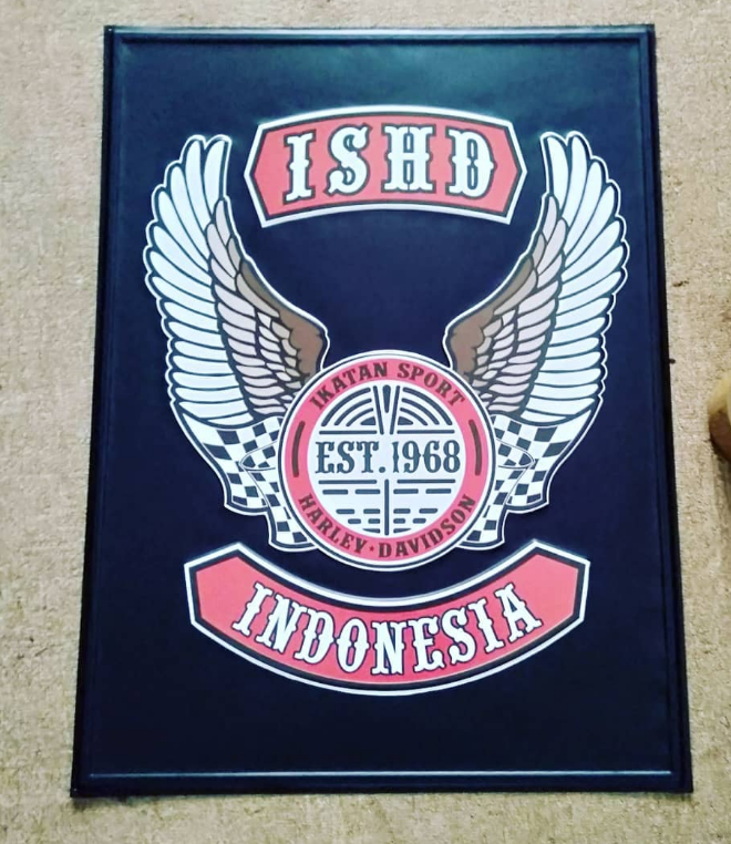 plat timbul dekorasi dinding harley davidson