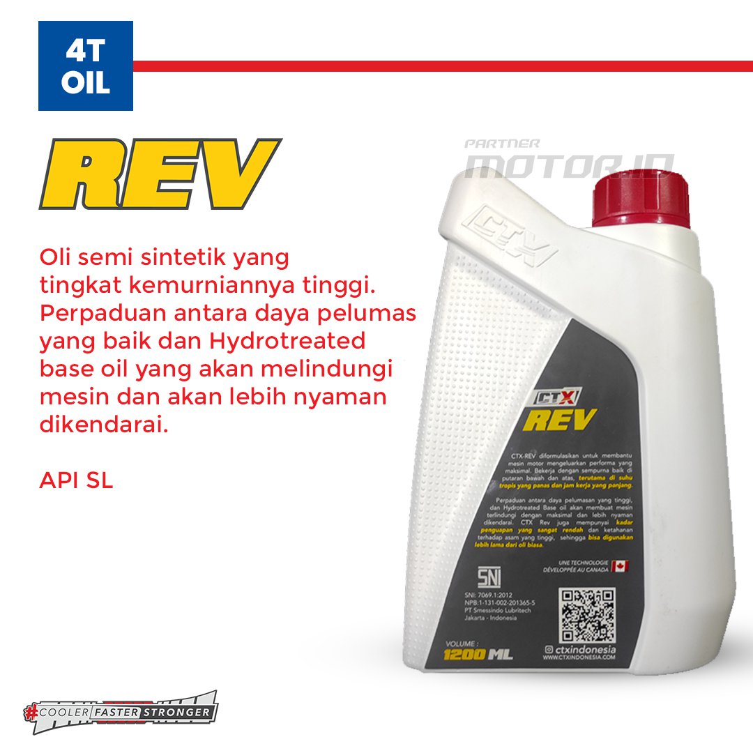 OLI CTX REV SPORT 10W-40 OLI SEMI SINTETIS UNTUK MOTOR SPORT / BEBEK