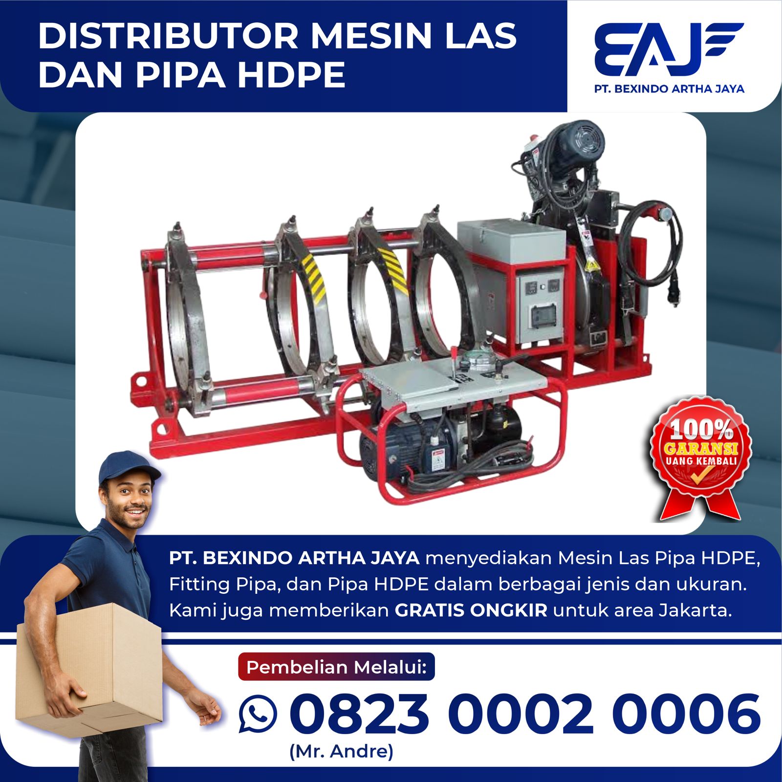 mesin las pipa hdpe - mesin penyambung pipa hdpe