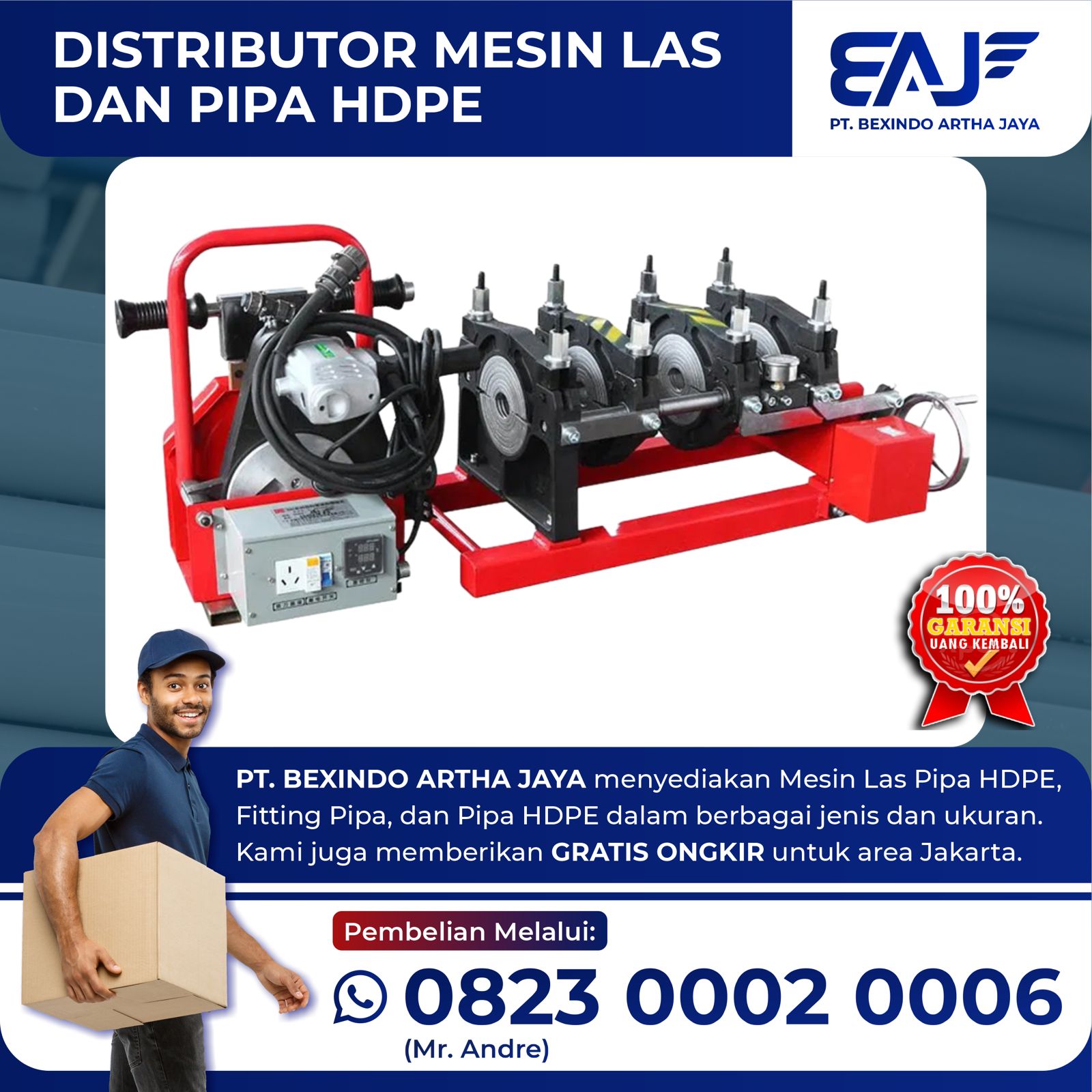 mesin las pipa hdpe - mesin penyambung pipa hdpe