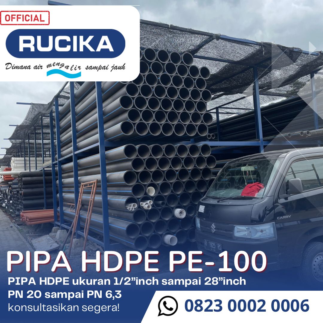 Pipa Hdpe Rucika ukuran 8 inch Batangan