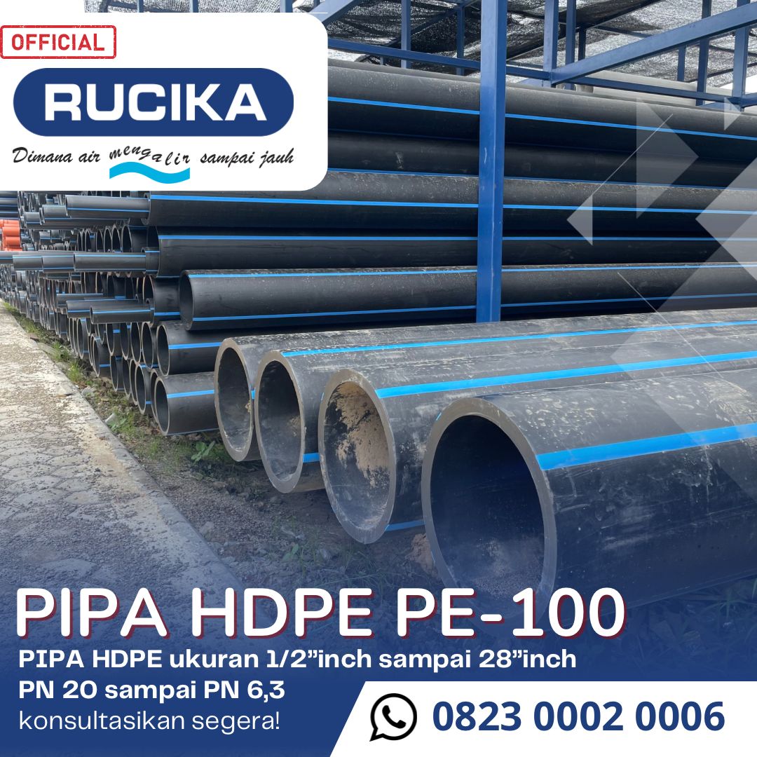 Pipa Hdpe Rucika ukuran 8 inch Batangan