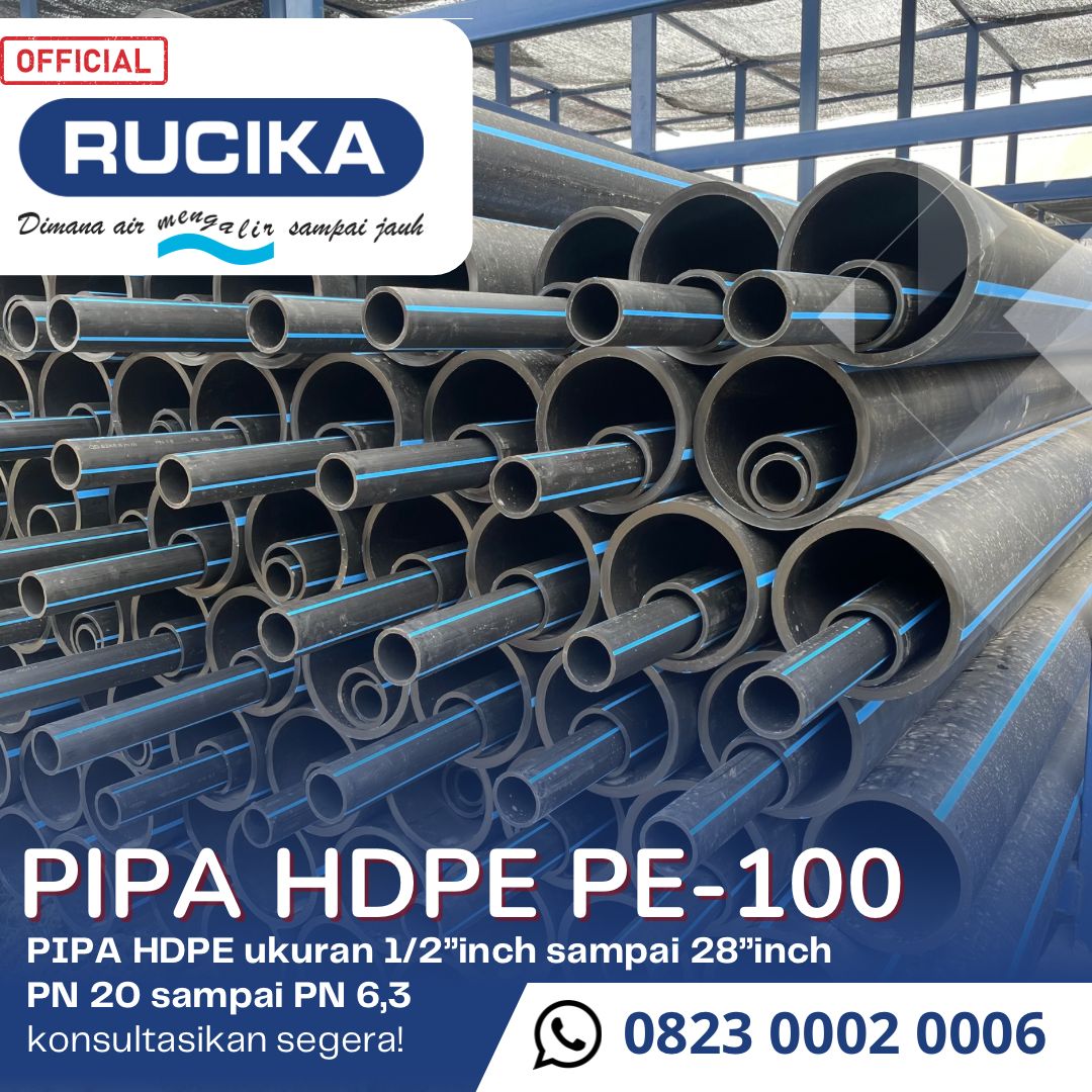 Pipa Rucika hdpe ukuran 10 inch Pn 10