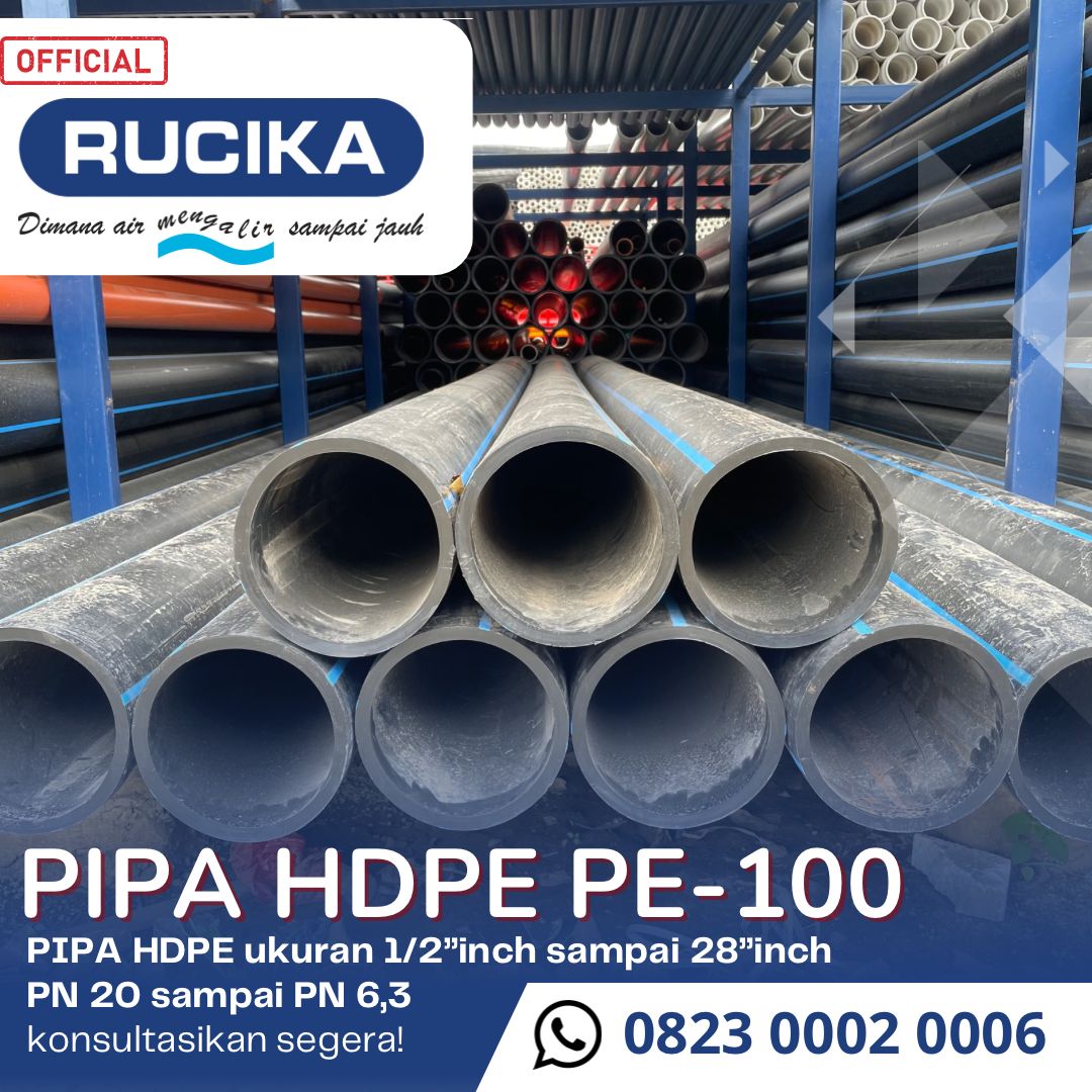 Pipa Rucika hdpe ukuran 10 inch Pn 10
