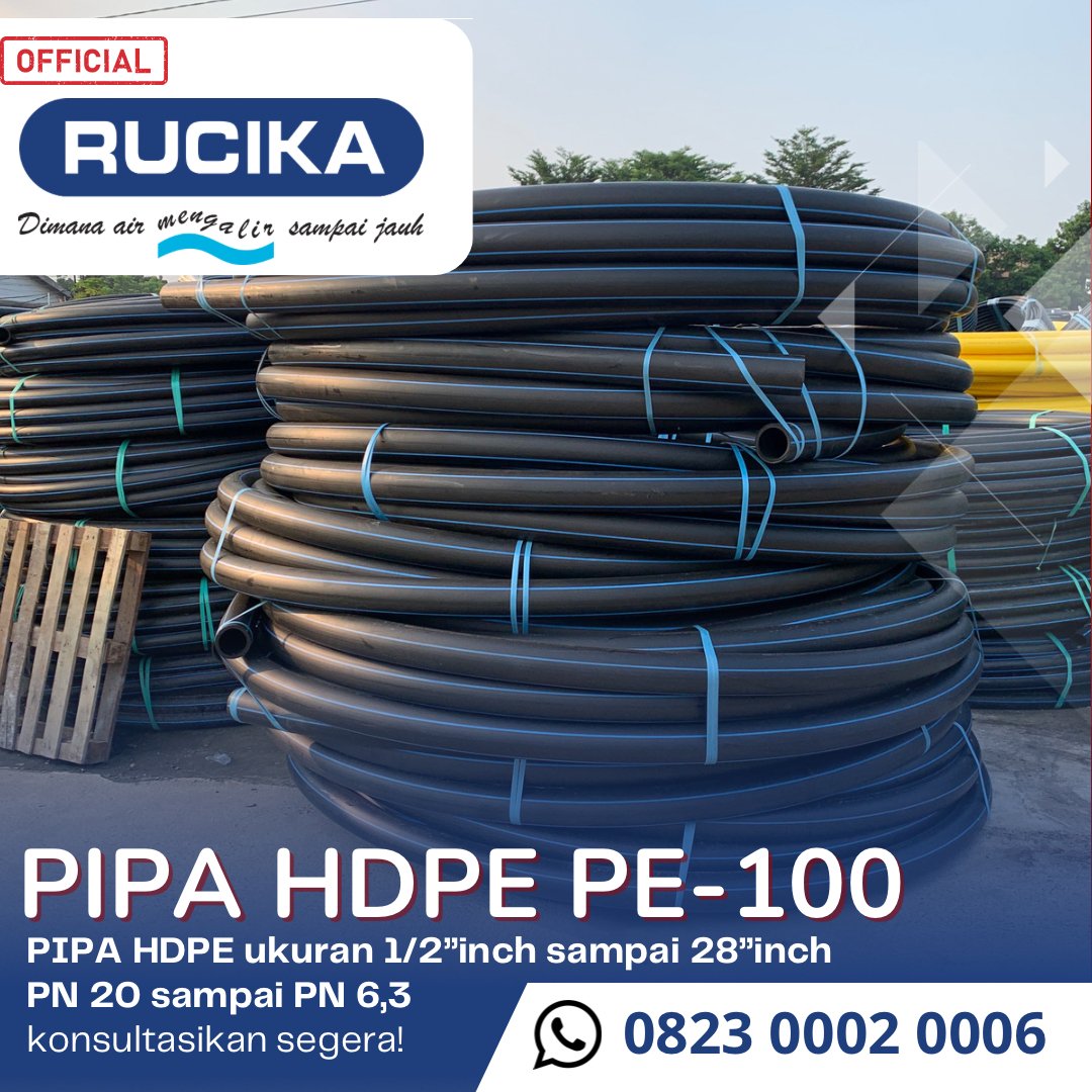 Pipa Hdpe Rucika 3/4 inch 25 mm PN 16