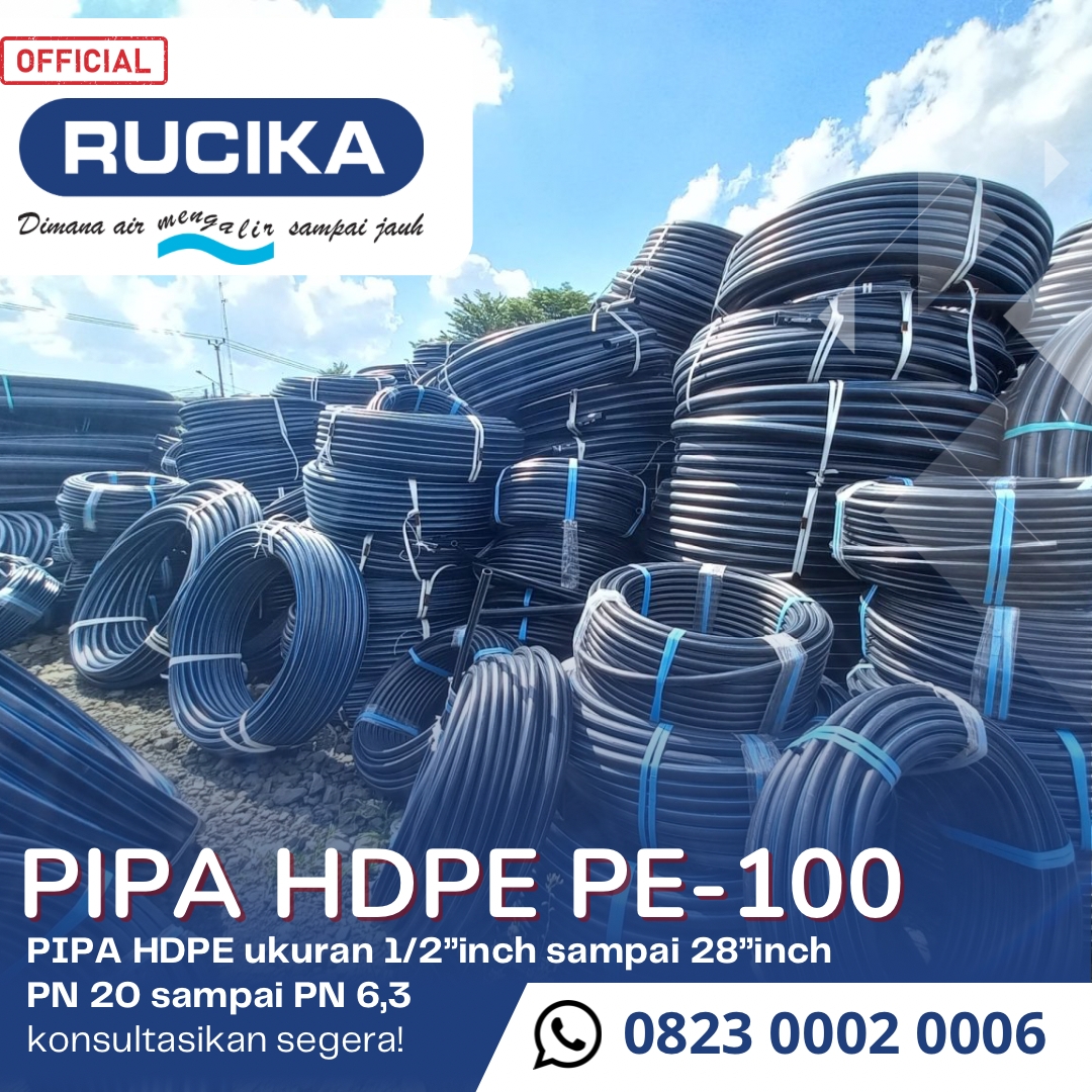 Pipa Hdpe Rucika 1 inch 32 mm Pn 16