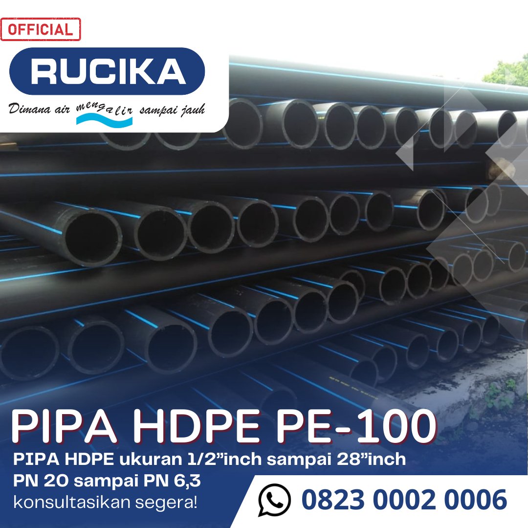 Pipa Hdpe Rucika 4 inch 110 mm Pn 10