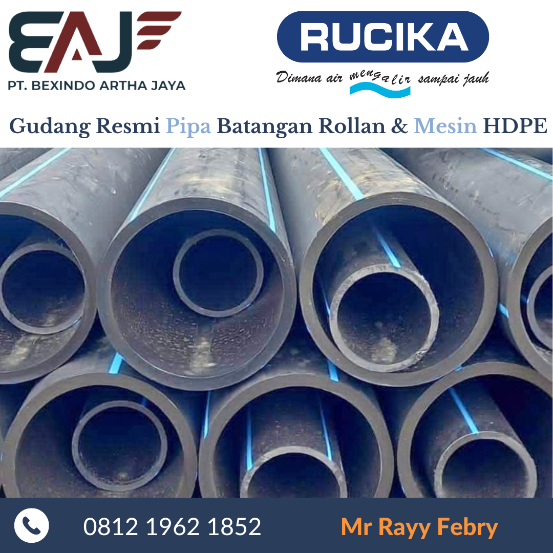 Pipa HDPE Murah Air Bersih 10 Inch PN10 | Pipa HDPE Merk Rucika 