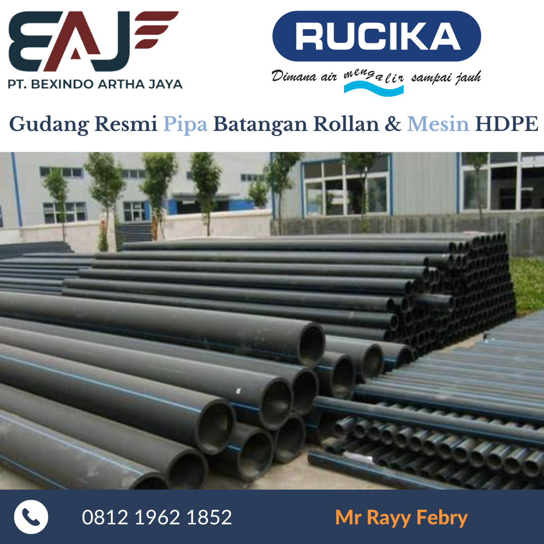 Pipa HDPE Murah Air Bersih 10 Inch PN10 | Pipa HDPE Merk Rucika 