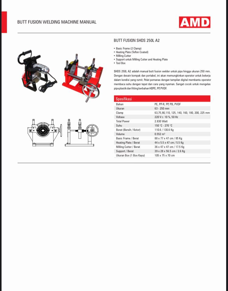 Mesin Las Pipa HDPE | ssssss Fusion Machine HDPE 160mm | Mesin HDPE
