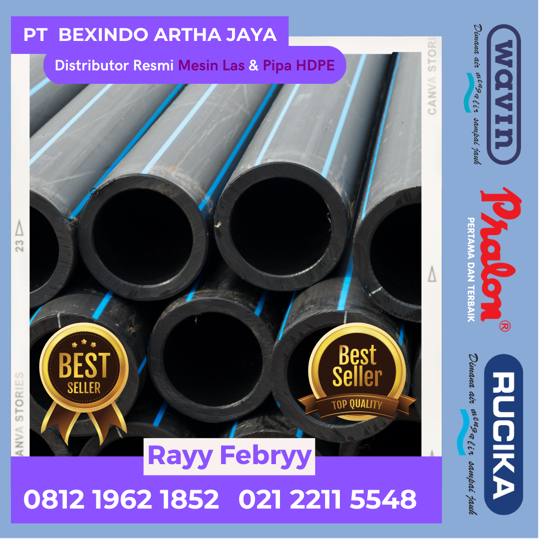 Distributor Resmi Pipa HDPE Rucika 22 Inch PN10 | Jual Pipa Air Bersih Murah