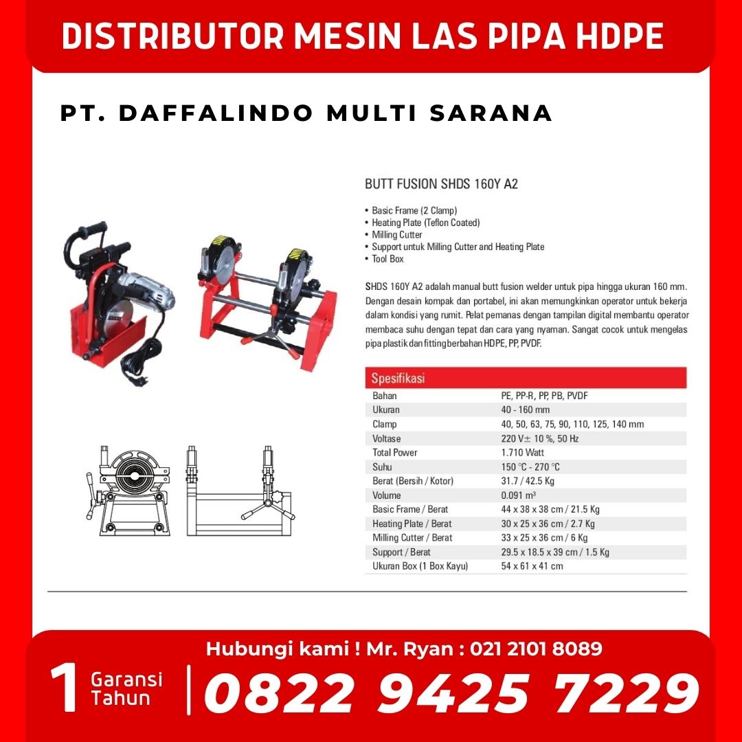 Distributor Mesin Sambung Pipa Hdpe 200mm
