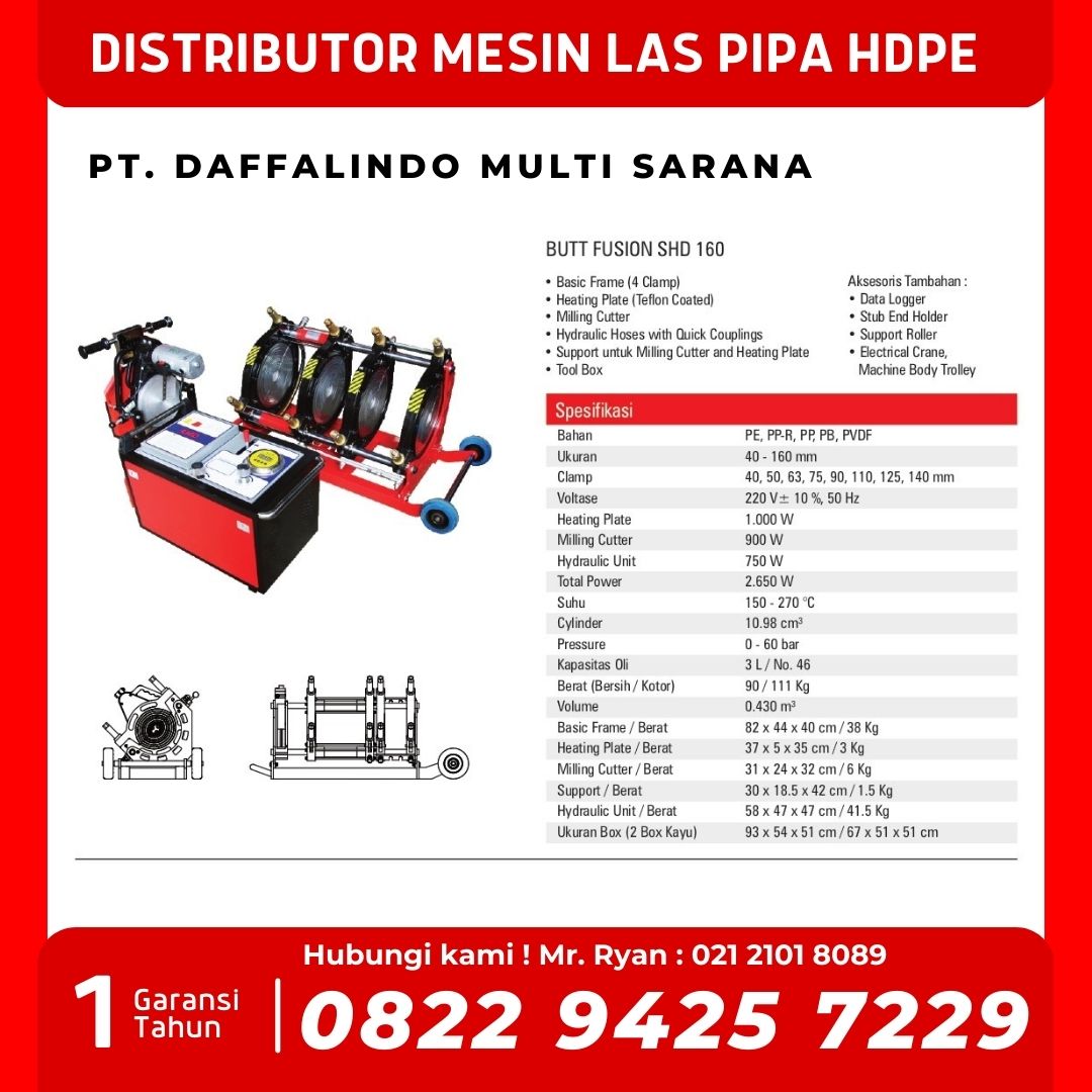 Distributor Mesin Sambung Pipa Hdpe 200mm