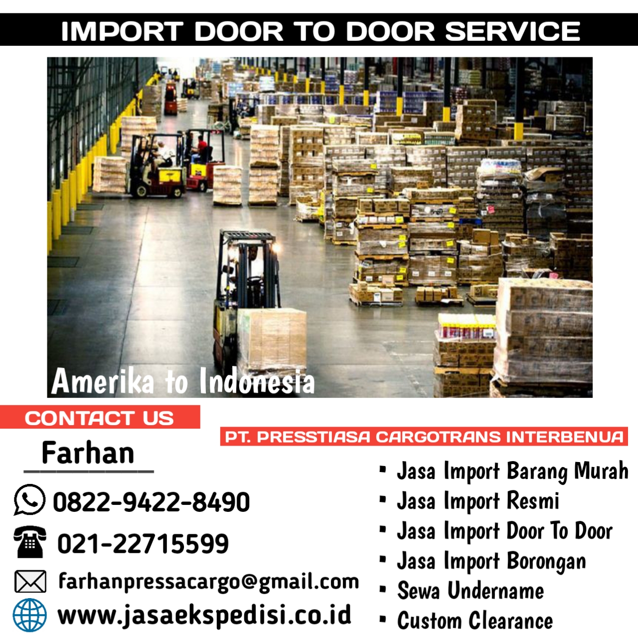 Jasa Import Borongan Door To Door Singapore Jakarta Murah 