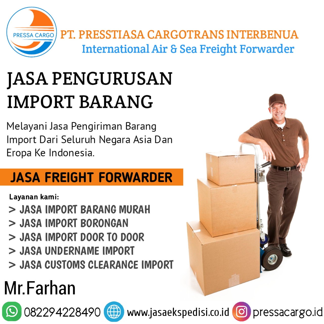 Jasa Forwarder Pakistan Jakarta Terpercaya Pressa Cargo